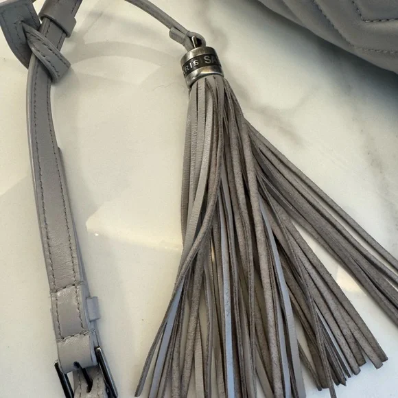 Yves Saint Laurent Gray Quilted Crossbody Bag with Tassel - Picture 5 of 9